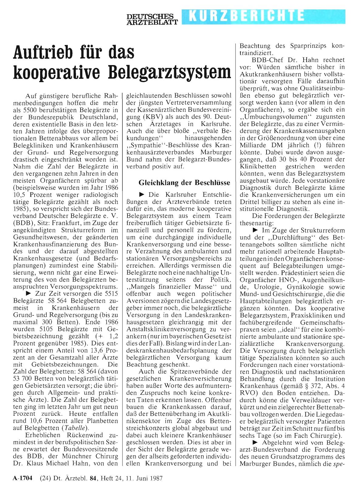 Vorschauseite 1: Auftrieb für das kooperative Belegarztsystem