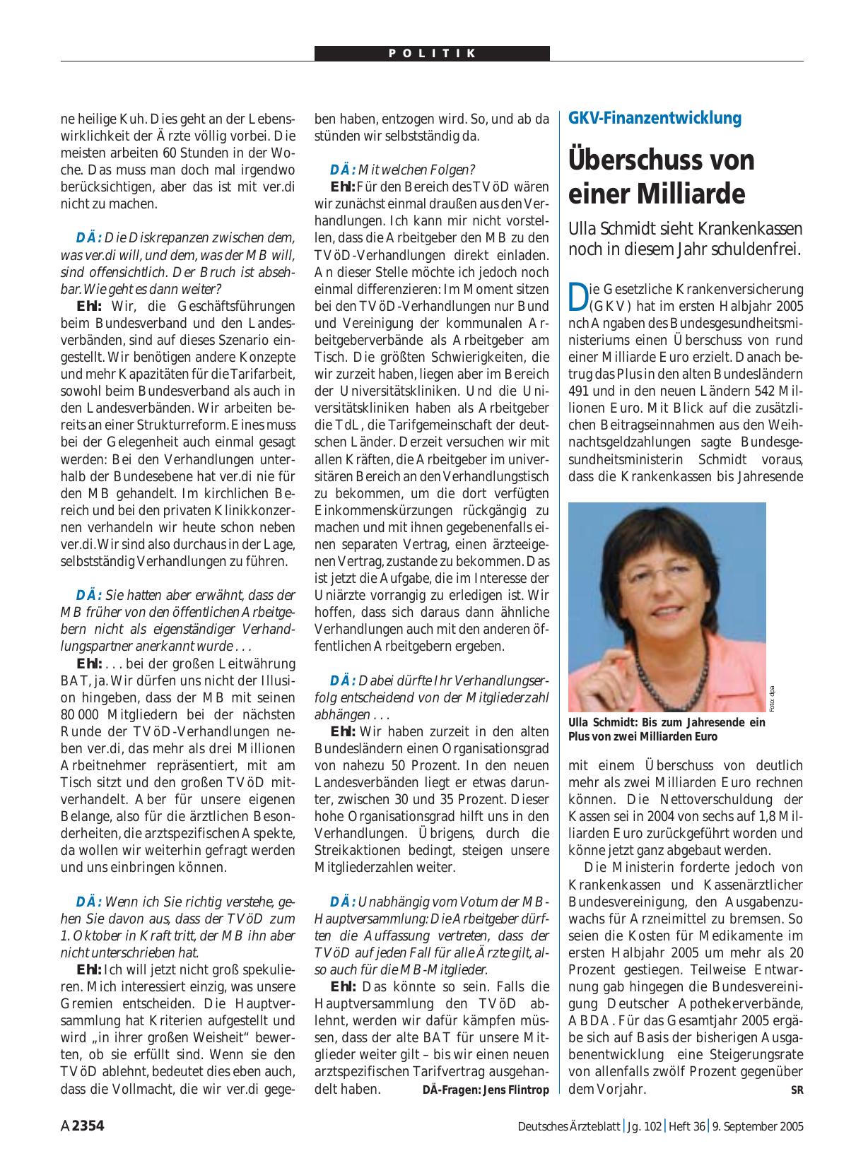 Vorschauseite 1: GKV-Finanzentwicklung: Überschuss von einer Milliarde