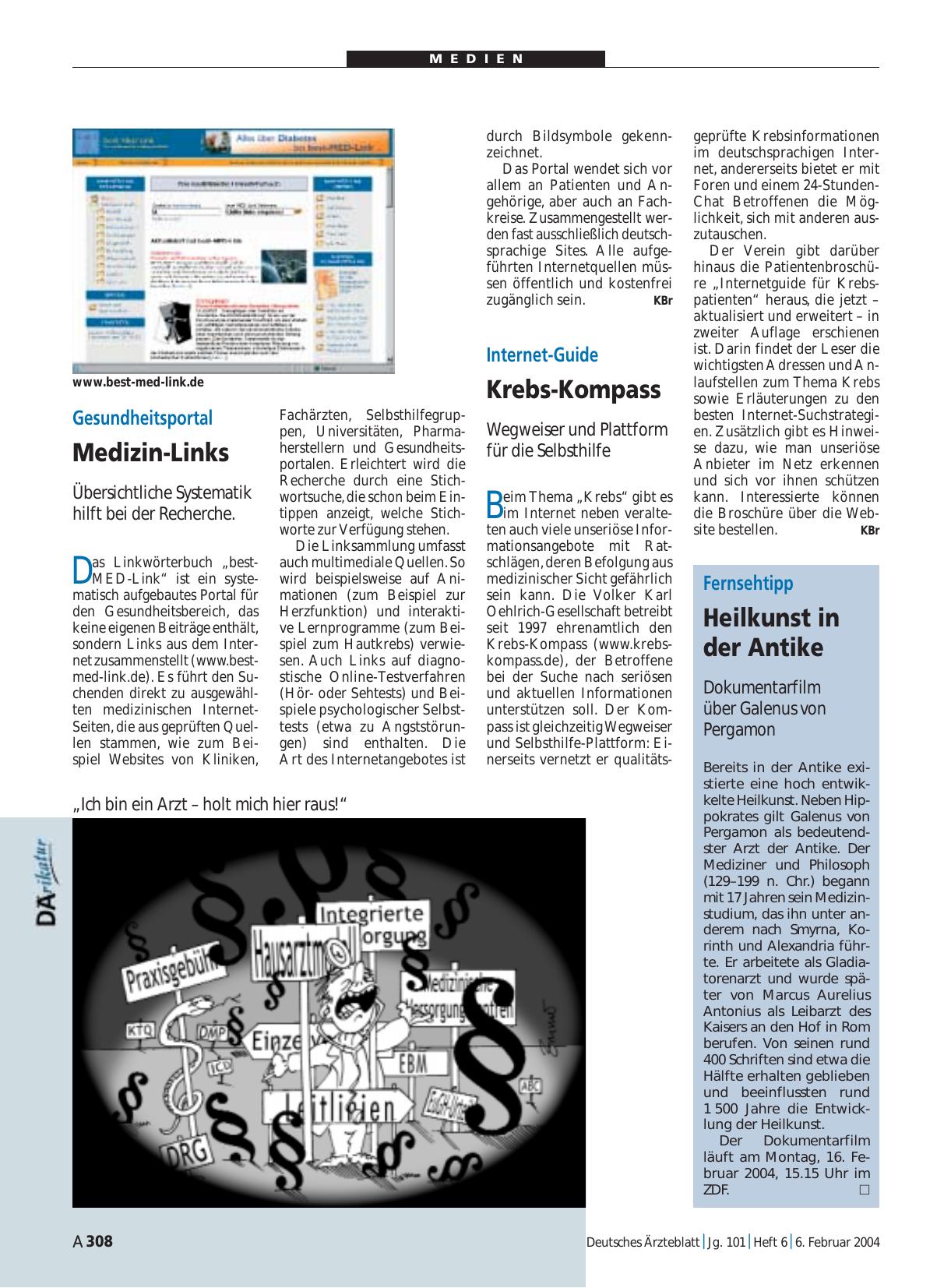 Vorschauseite 1: Fernsehtipp: Heilkunst in der Antike