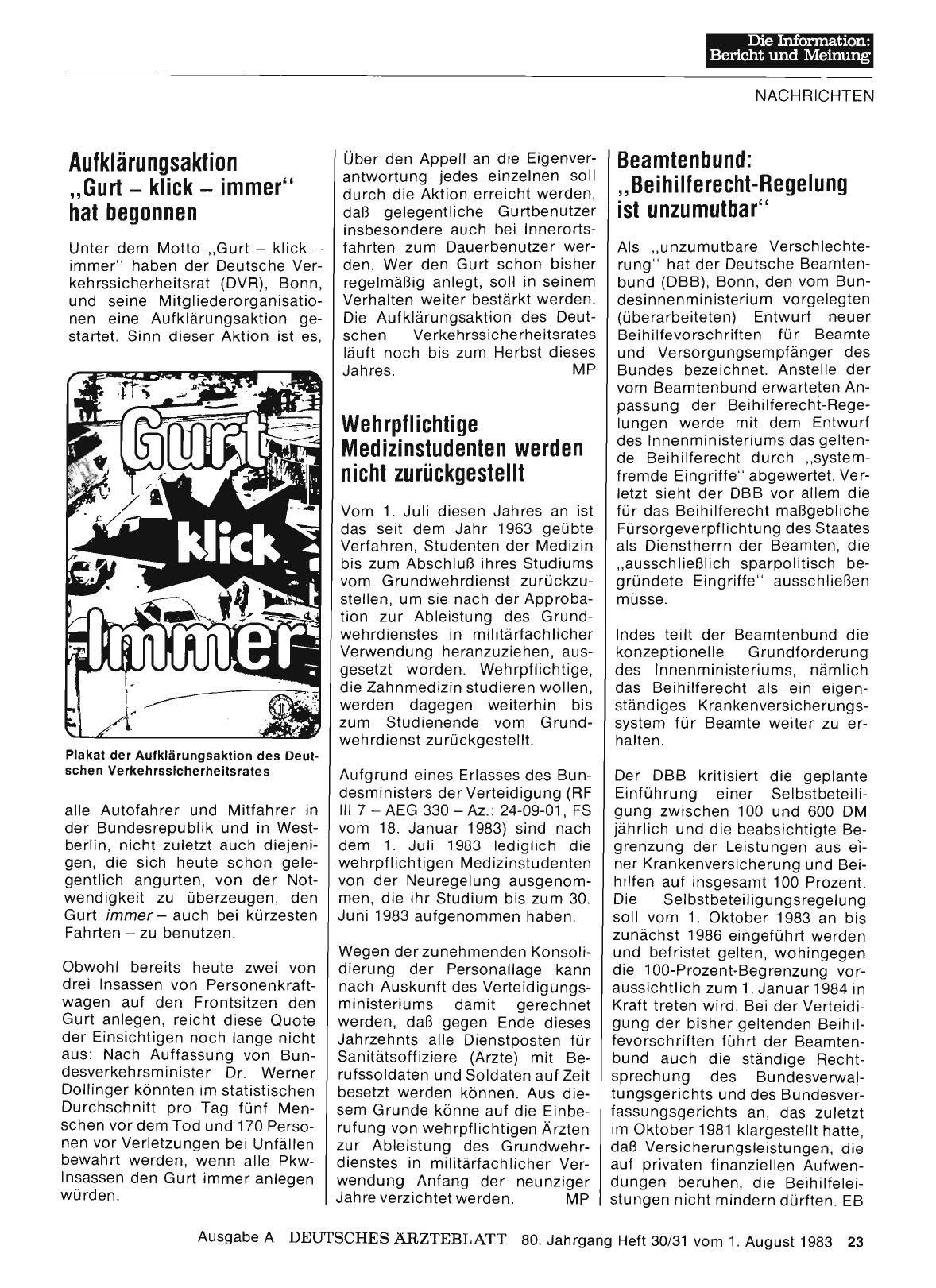 Vorschauseite 1: Wehrpflichtige Medizinstudenten werden nicht zurückgestellt