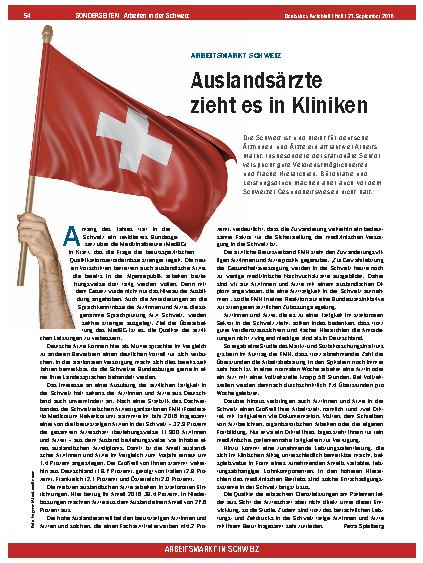 Vorschauseite 1: Arbeitsmarkt Schweiz: Auslandsärzte zieht es in Kliniken