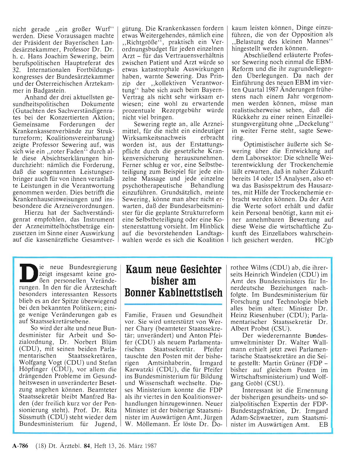 Vorschauseite 1: Kaum neue Gesichter bisher am Bonner Kabinettstisch