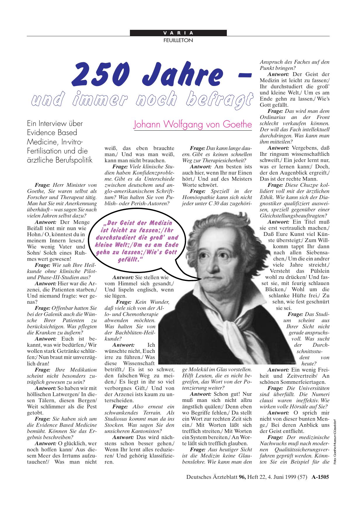 Vorschauseite 1: 250 Jahre - und immer noch befragt