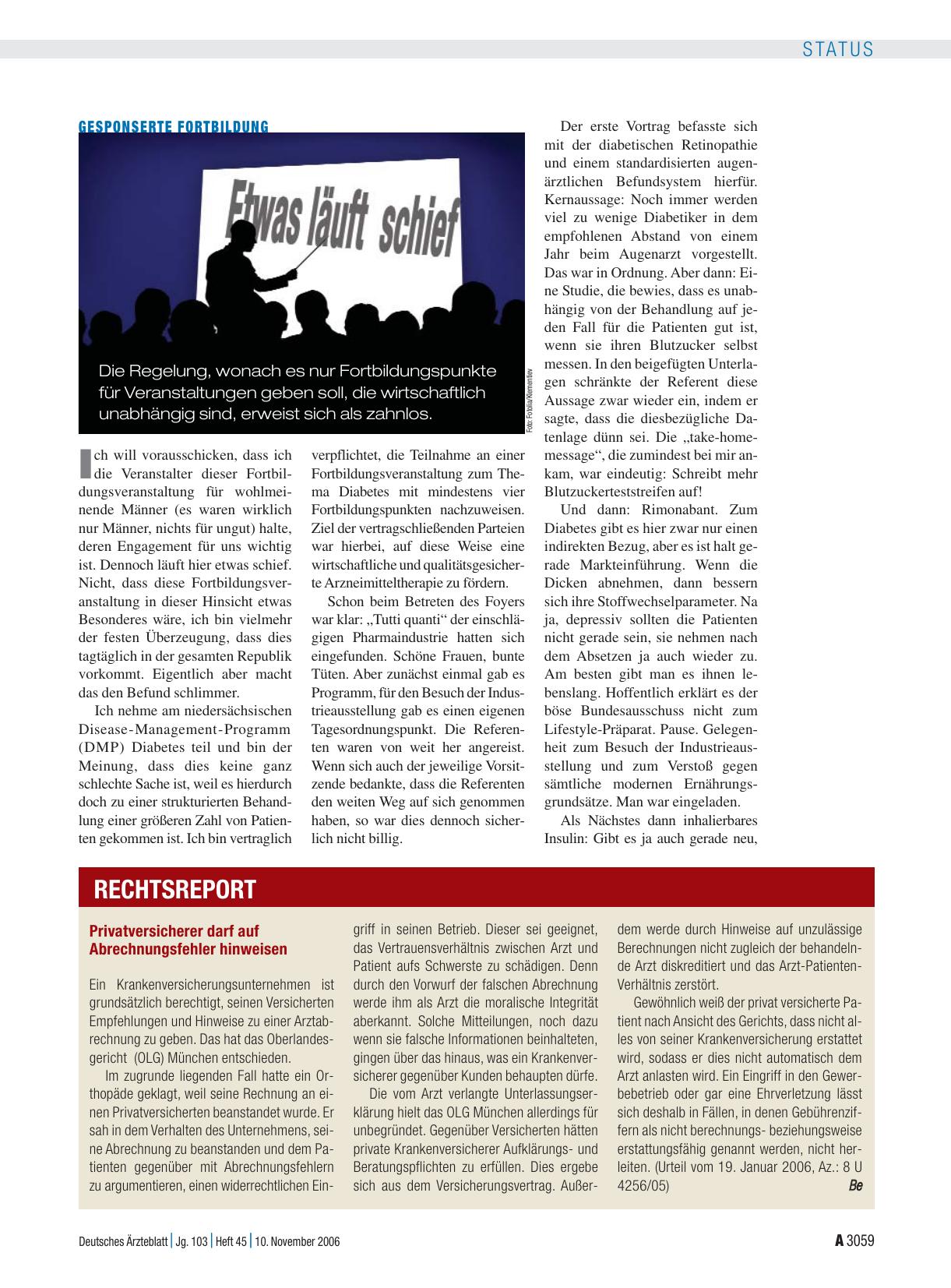Vorschauseite 1: Gesponserte Fortbildung: Etwas läuft schief
