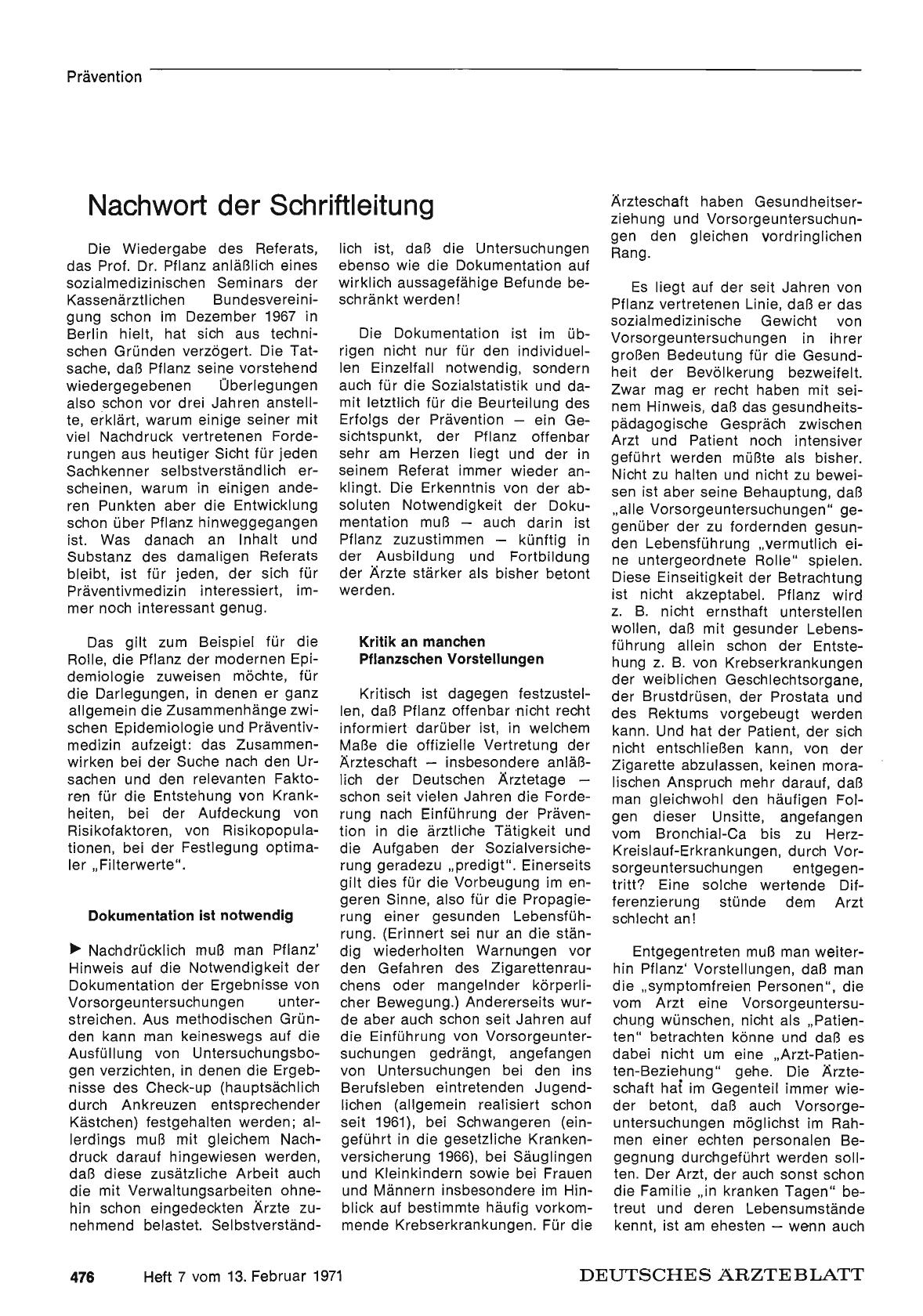 Vorschauseite 1: Nachwort der Schriftleitung