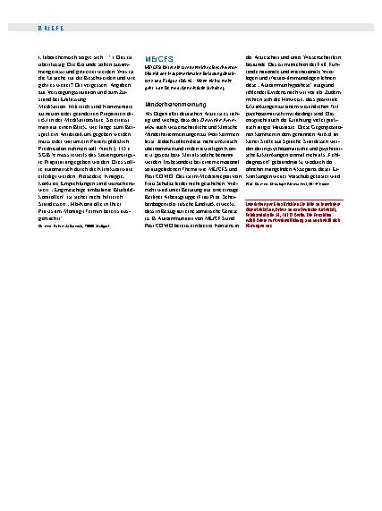 Vorschauseite 1: ME/CFS: Minderheitenmeinung
