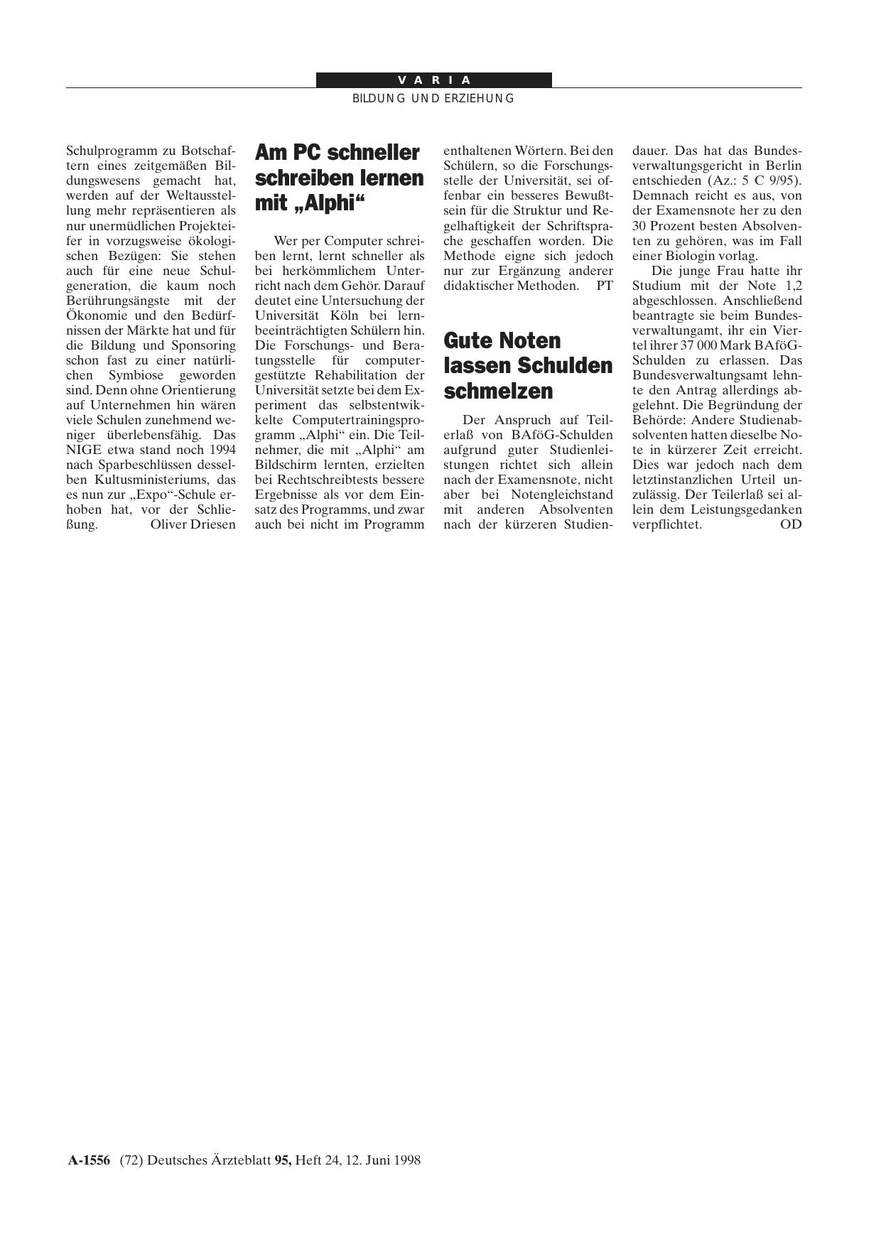 Vorschauseite 1: Am PC schneller schreiben lernen mit „Alphi“