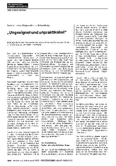 Vorschauseite 1: Semistationäre Diagnostik und Behandlung: „Ungeeignet und unpraktikabel“ - Stellungnahme des Verbandes der angestellten und beamteten Ärzte zu einem akuten politischen Vorhaben