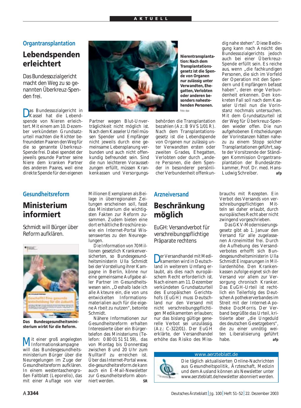 Vorschauseite 1: www. aerzteblatt. de