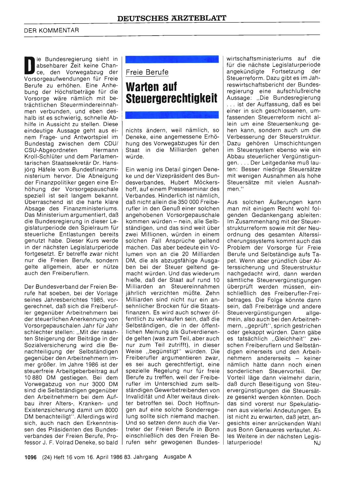 Vorschauseite 1: Freie Berufe: Warten auf Steuergerechtigkeit