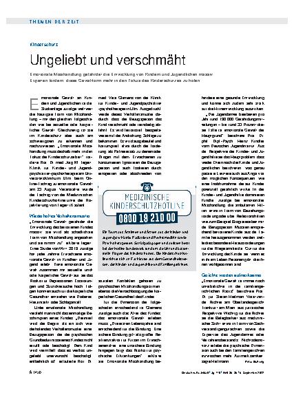 Vorschauseite 1: Kinderschutz: Ungeliebt und verschmäht