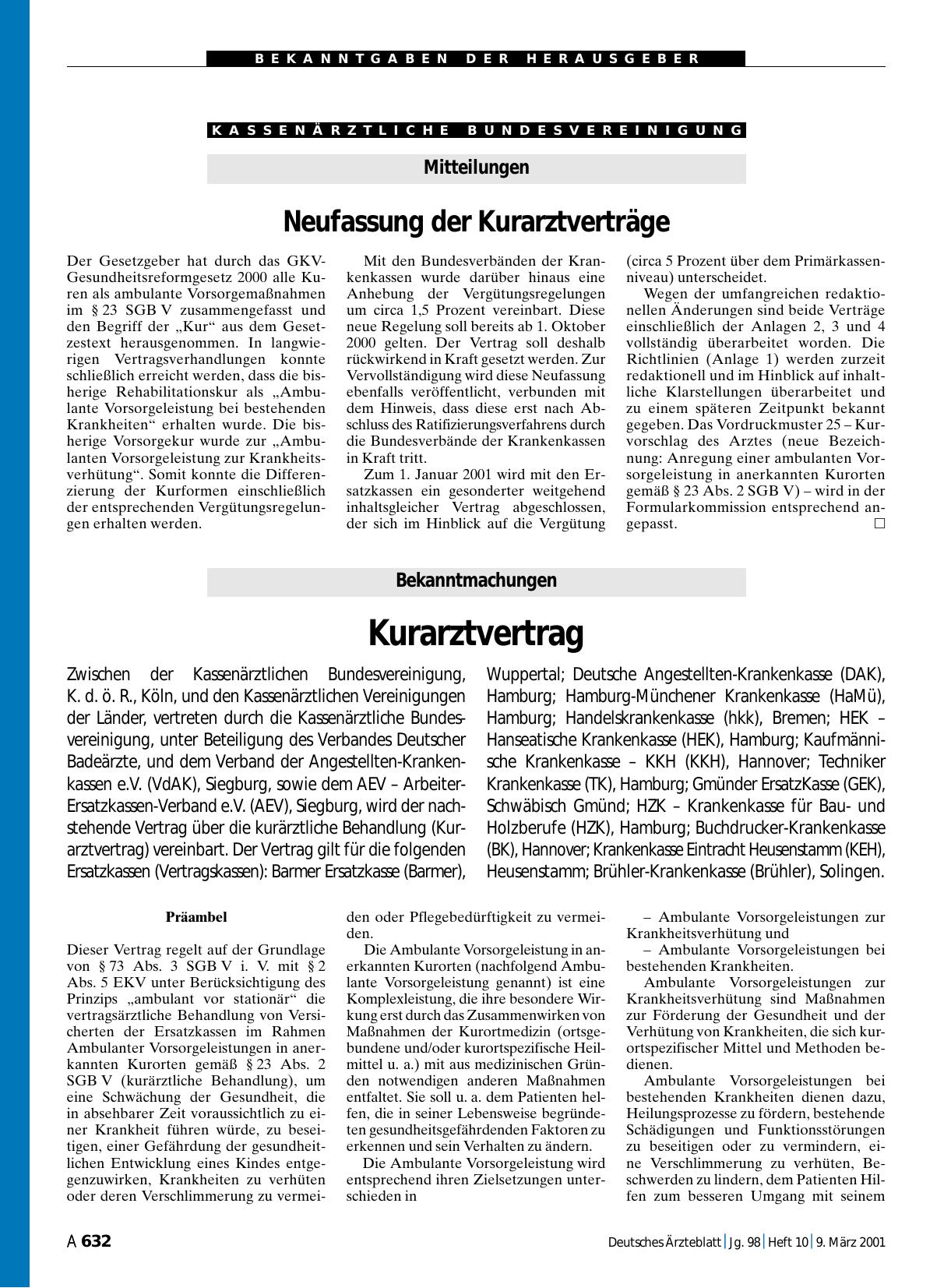 Vorschauseite 1: Kurarztvertrag