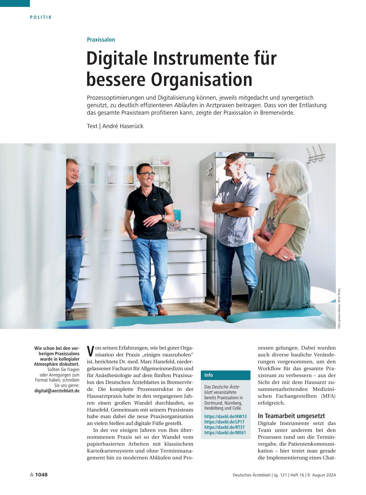 Vorschauseite 1: Praxissalon: Digitale Instrumente für bessere Organisation