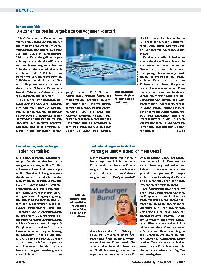 Vorschauseite 1: Tarifverhandlungen an Unikliniken: Marburger Bund will deutlich mehr Gehalt
