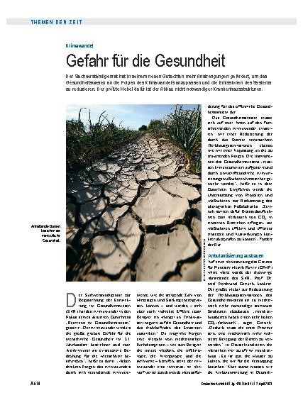 Vorschauseite 1: Klimawandel: Gefahr für die Gesundheit
