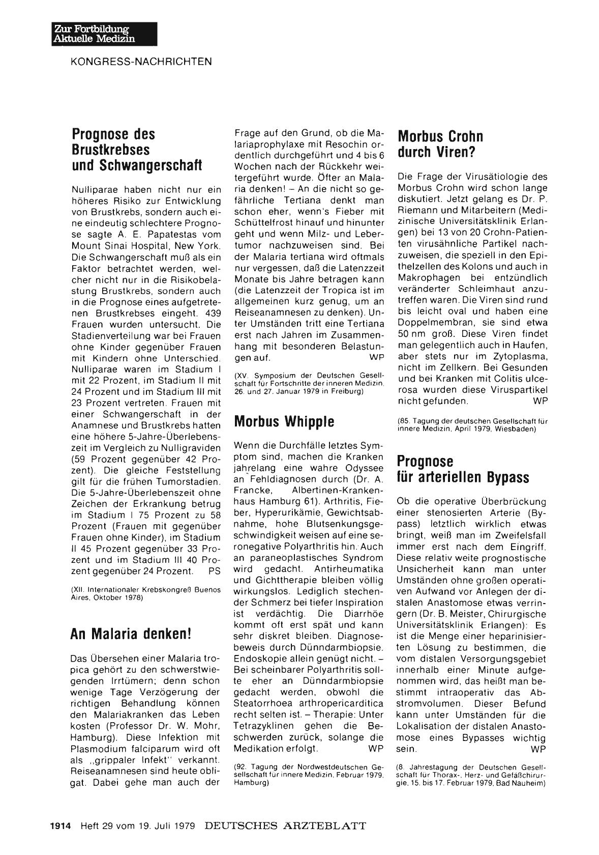 Vorschauseite 1: An Malaria denken!