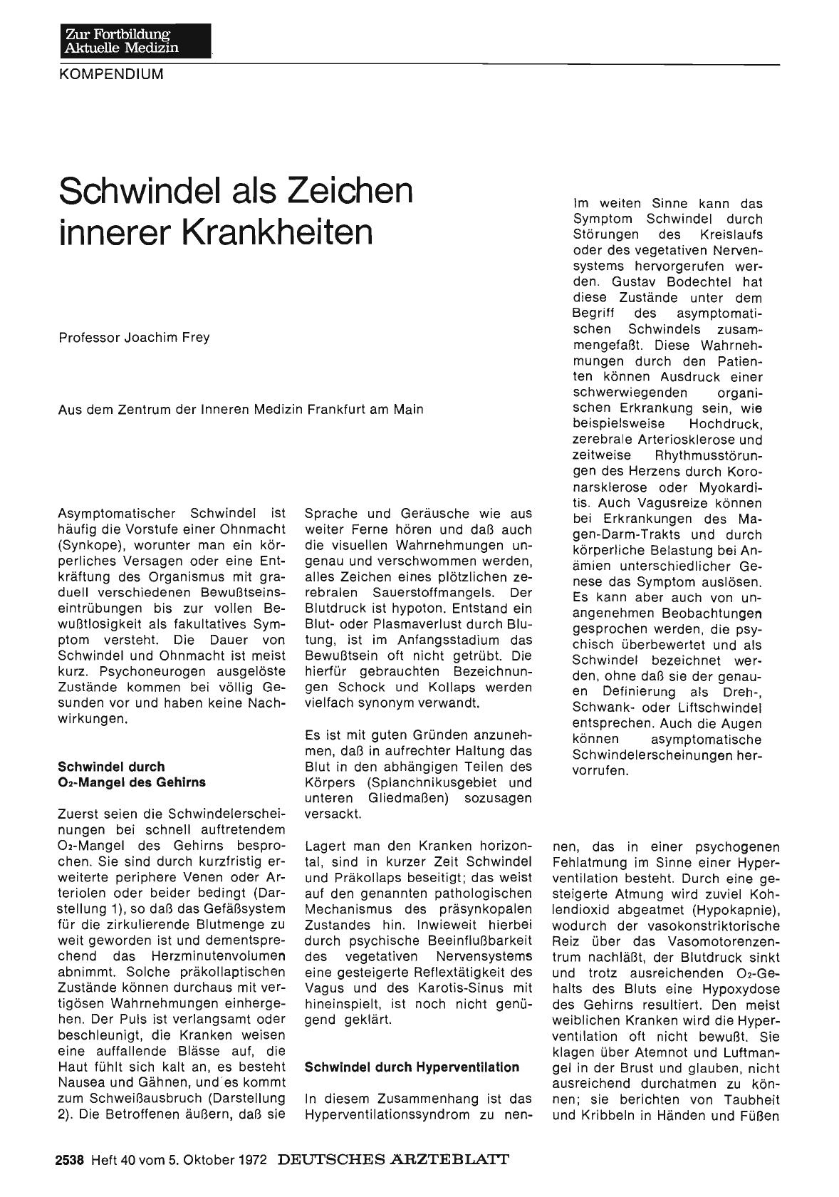 Vorschauseite 1: Schwindel als Zeichen innerer Krankheiten