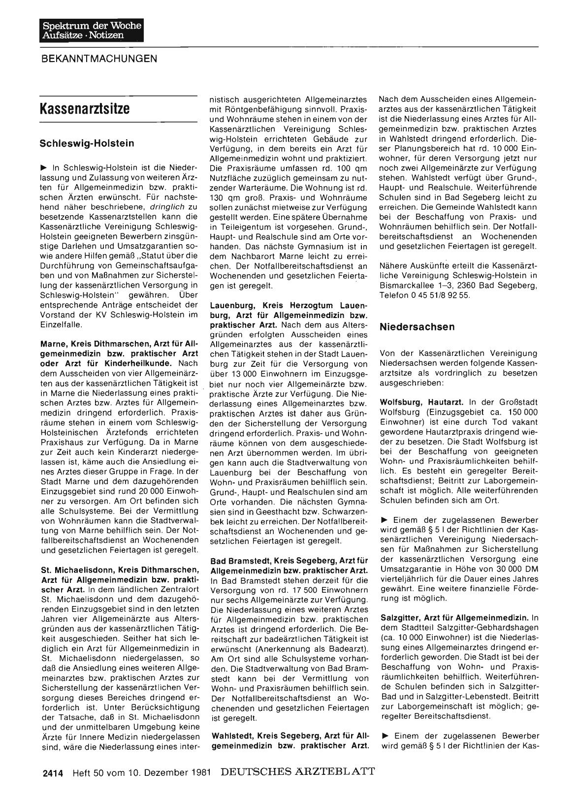 Vorschauseite 1: Kassenarztsitze