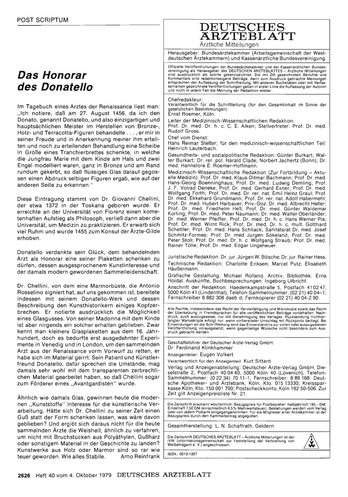 Vorschauseite 1: Das Honorar des Donatello