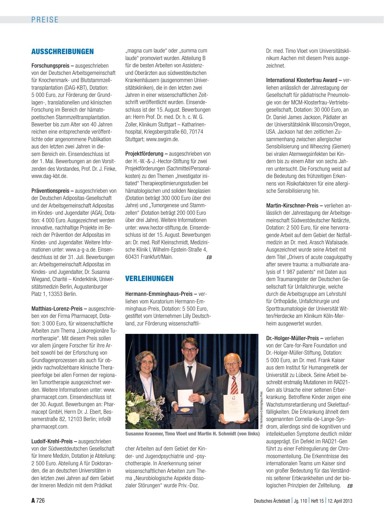 Vorschauseite 1: Ausschreibungen