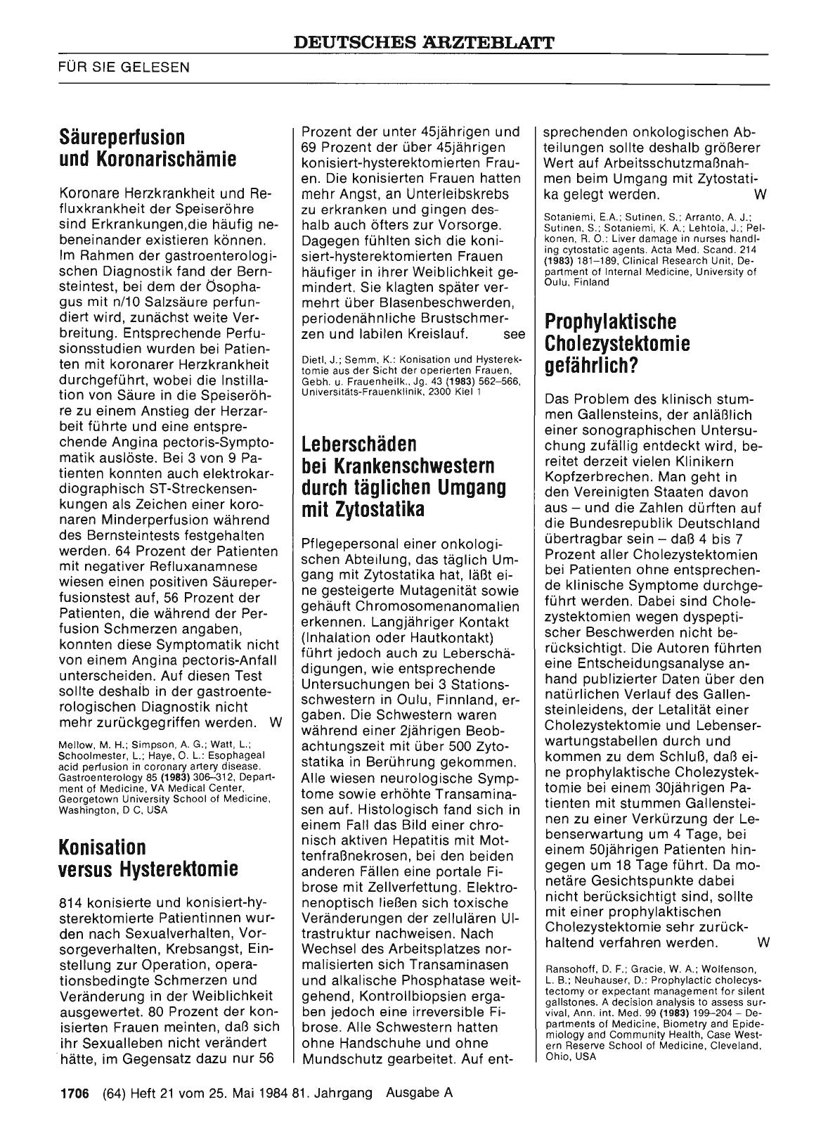 Vorschauseite 1: Prophylaktische Cholezystektomie gefährlich?