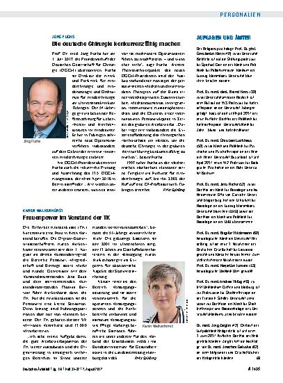 Vorschauseite 1: Jörg Fuchs: Die deutsche Chirurgie konkurrenzfähig machen