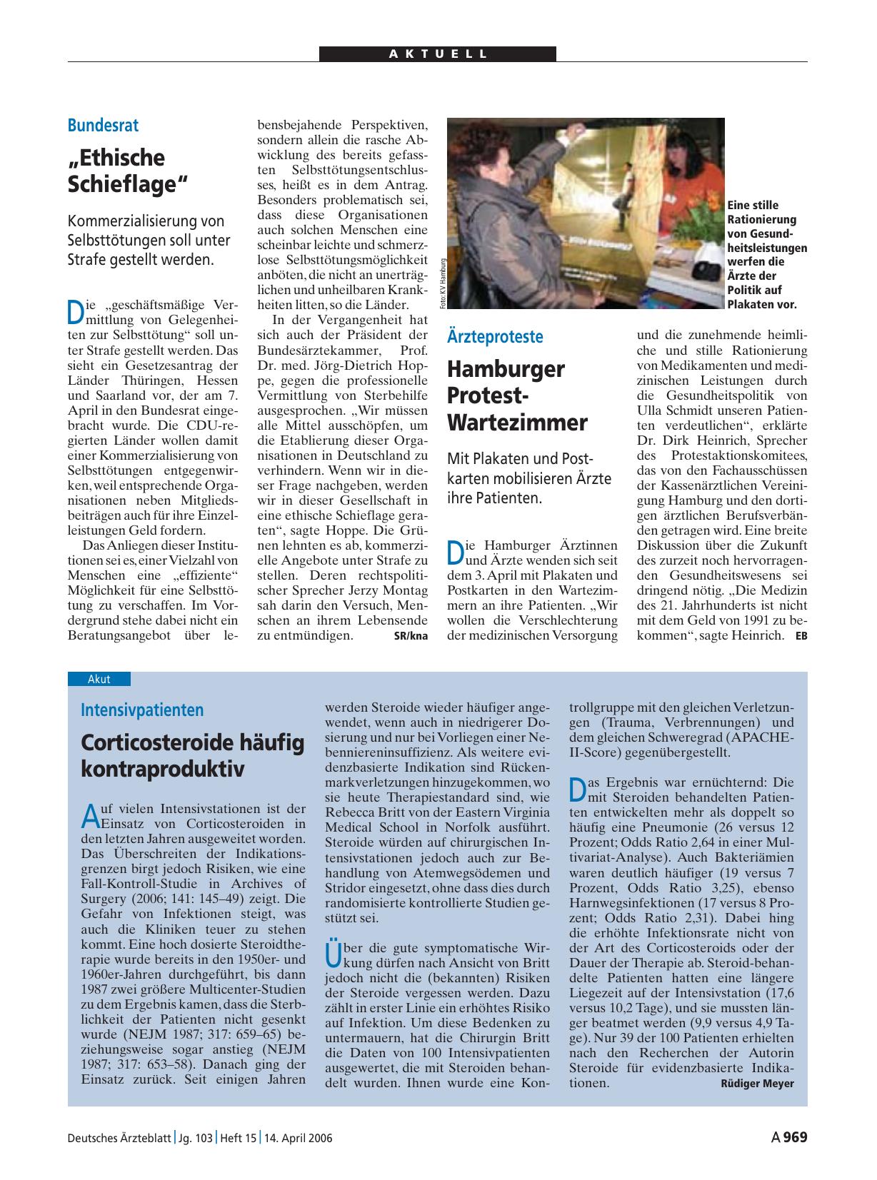 Vorschauseite 1: Bundesrat: „Ethische Schieflage“
