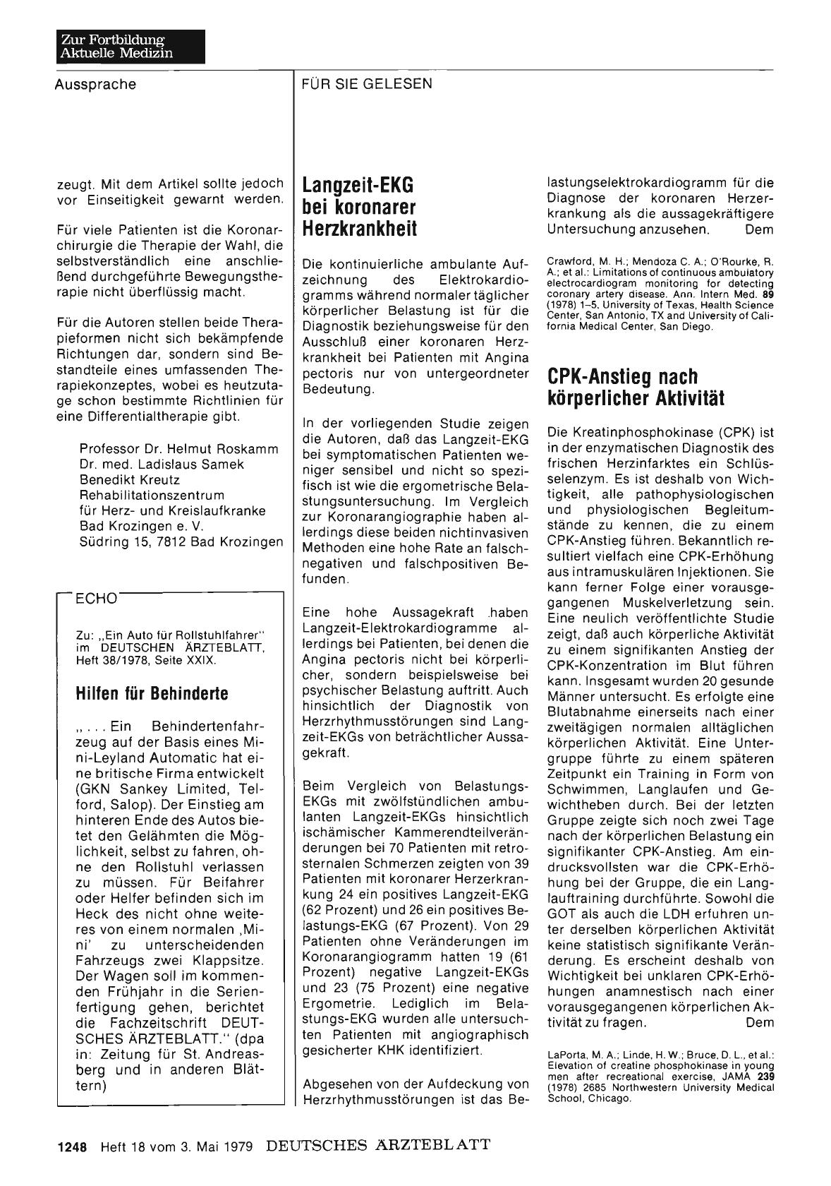 Vorschauseite 1: CPK-Anstieg nach körperlicher Aktivität