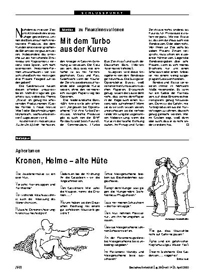 Vorschauseite 1: Aphorismen: Kronen, Helme – alte Hüte