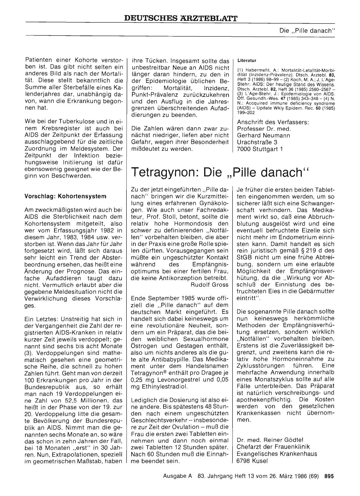 Vorschauseite 1: Tetragynon: Die „Pille danach“