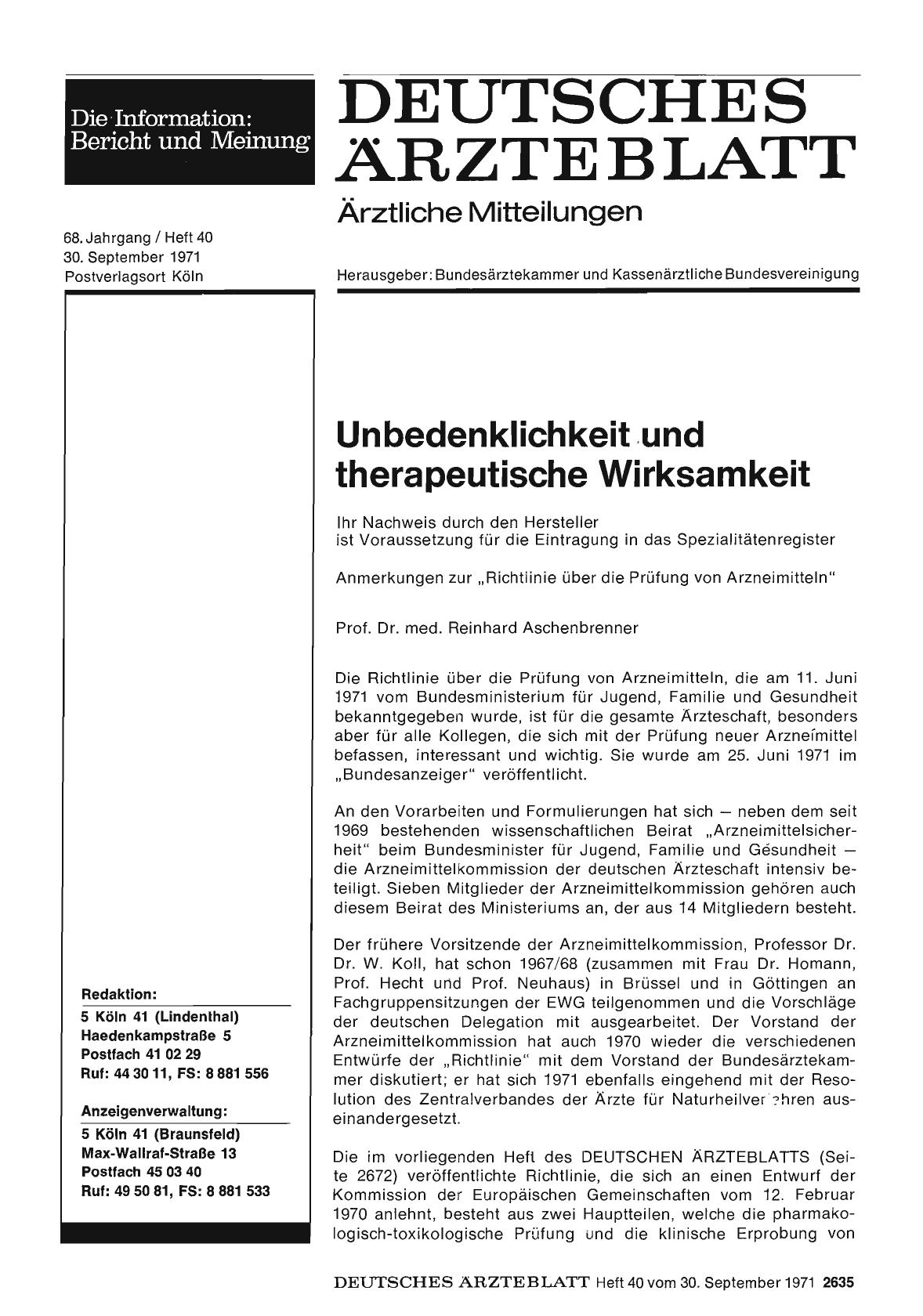Vorschauseite 1: Unbedenklichkeit und therapeutische Wirksamkeit