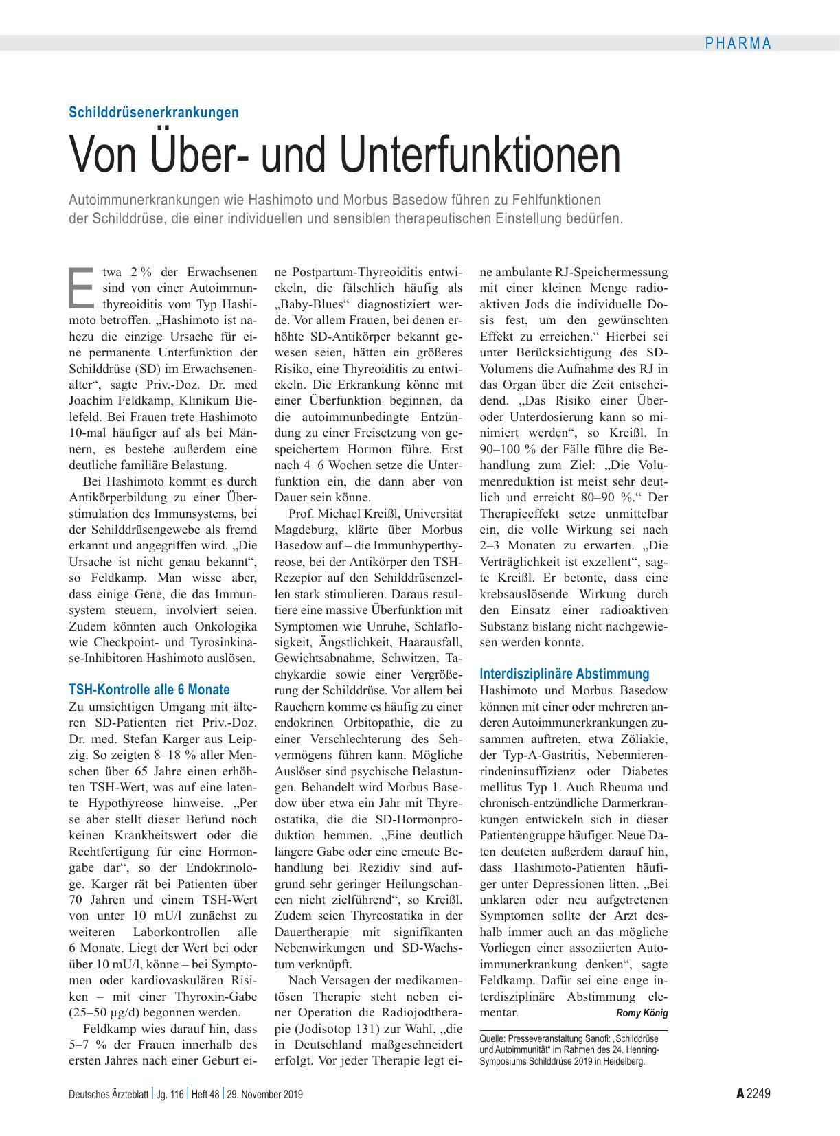 Vorschauseite 1: Schilddrüsenerkrankungen: Von Überund Unterfunktionen