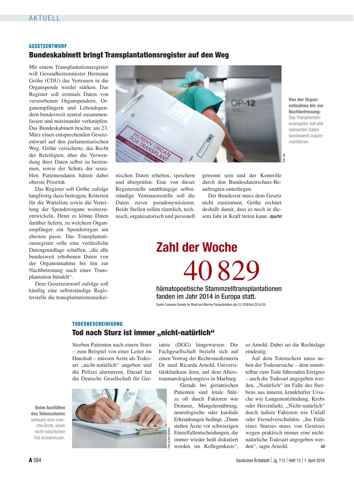 Vorschauseite 1: Todesbescheinigung: Tod nach Sturz ist immer „nicht-natürlich“