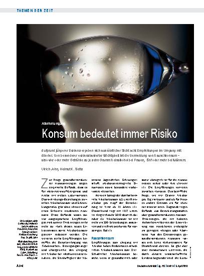 Vorschauseite 1: Alkoholumgang: Konsum bedeutet immer Risiko