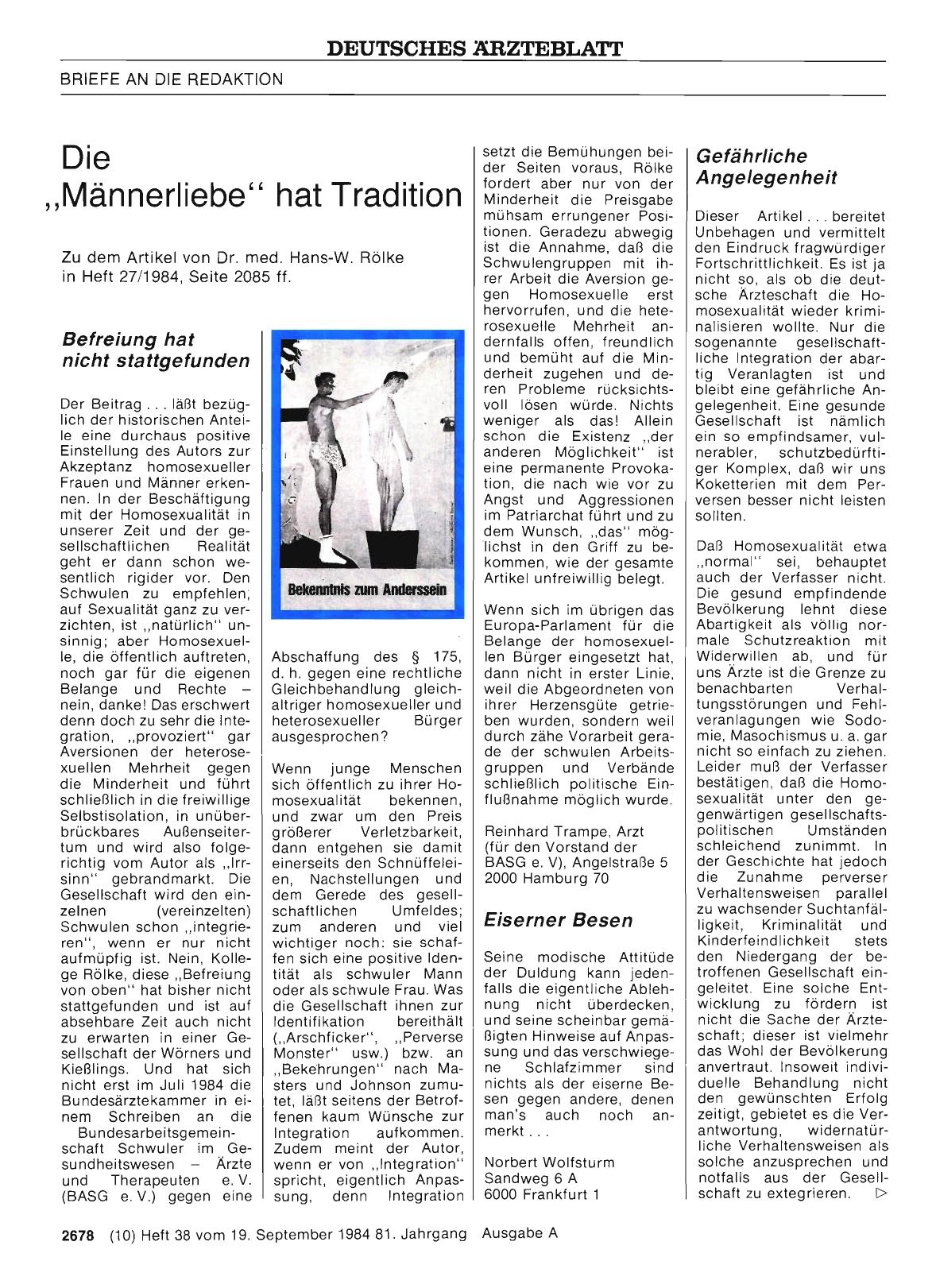 Vorschauseite 1: Die „Männerliebe“ hat Tradition: Gefährliche Angelegenheit
