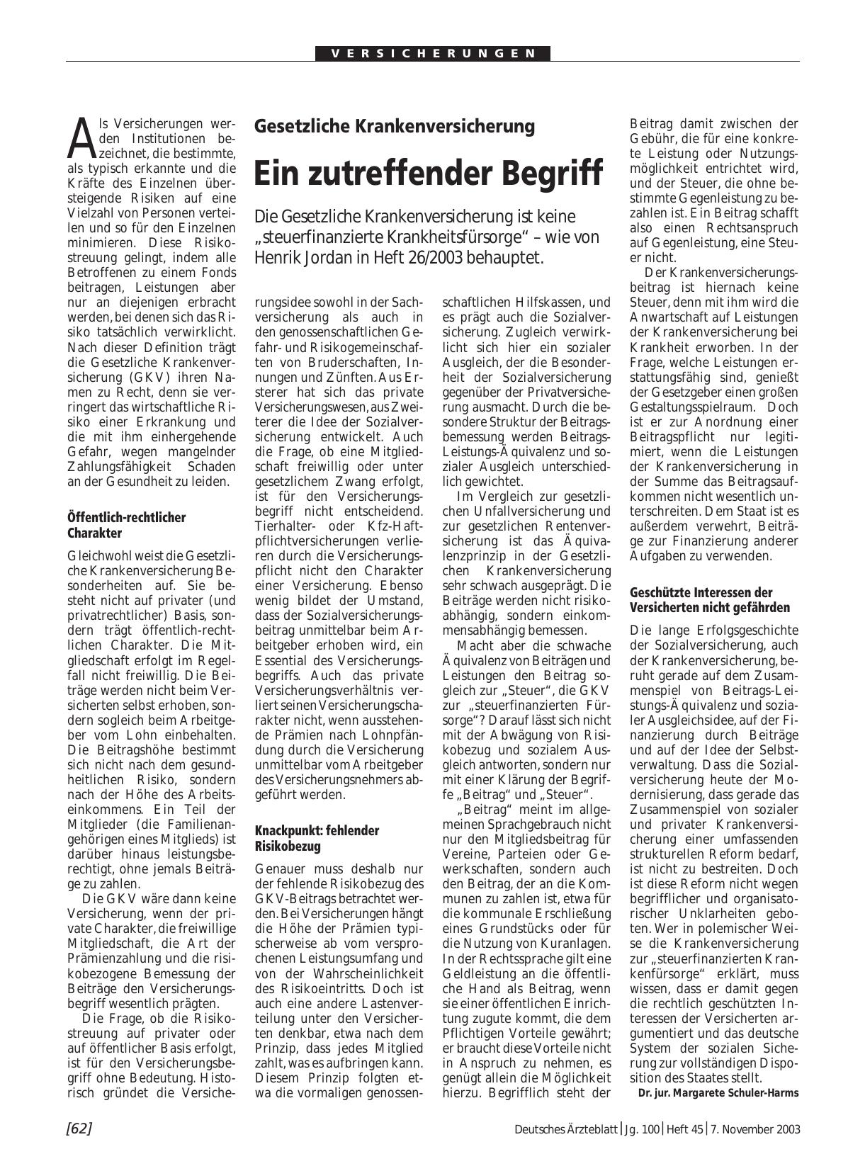 Vorschauseite 1: Gesetzliche Krankenversicherung: Ein zutreffender Begriff