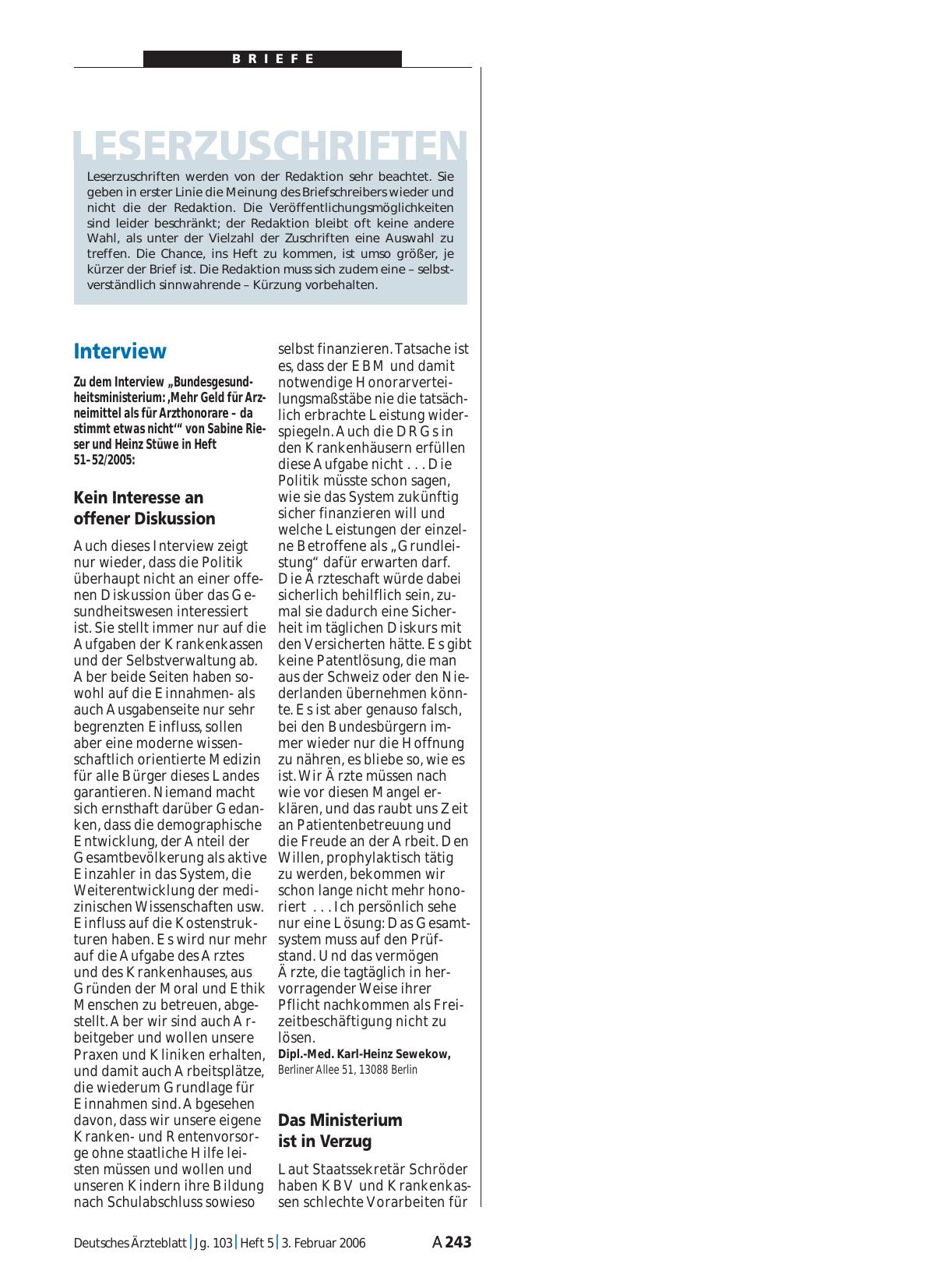 Vorschauseite 1: Interview: Kein Interesse an offener Diskussion