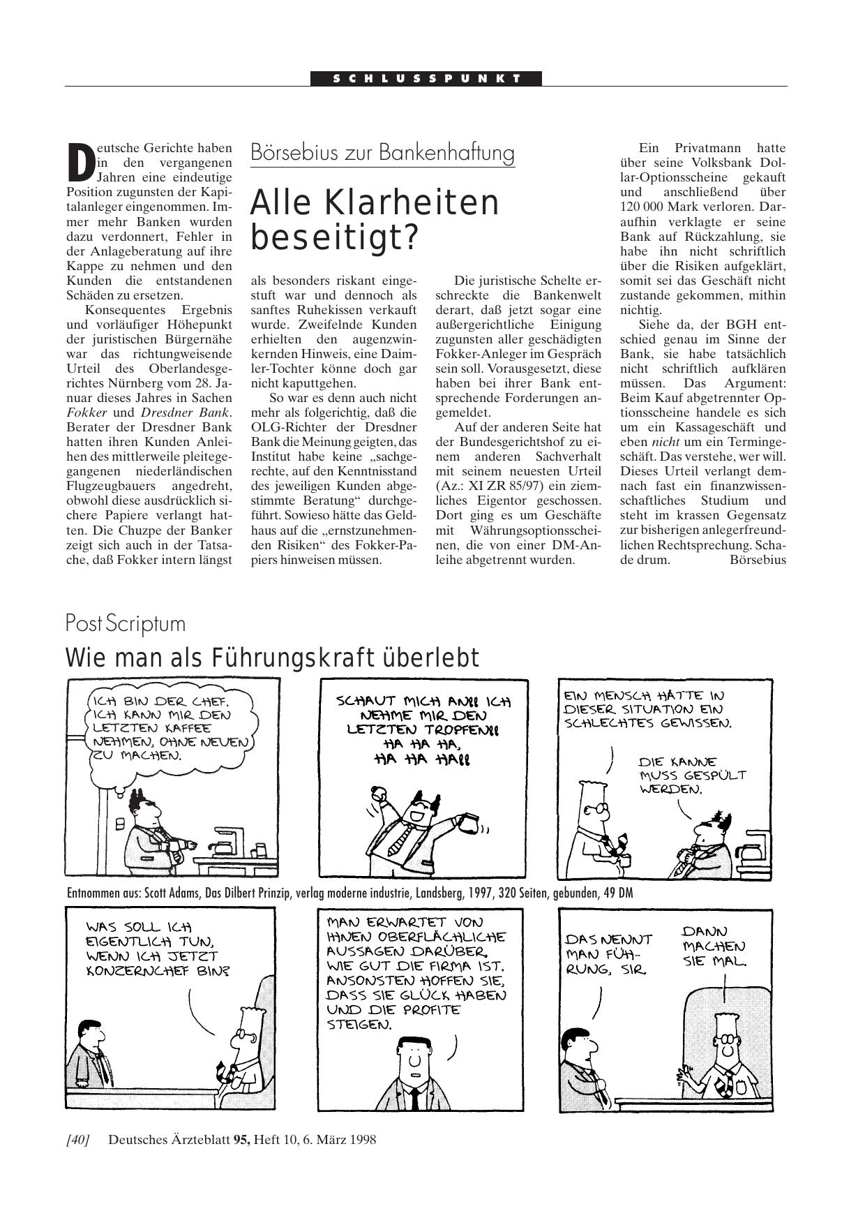 Vorschauseite 1: Börsebius zur Bankenhaftung: Alle Klarheiten beseitigt?
