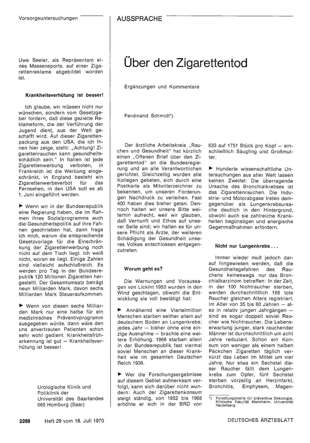 Vorschauseite 1: Über den Zigarettentod