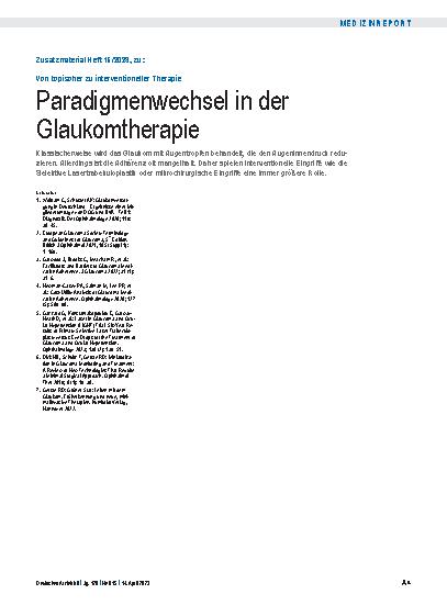 Vorschauseite 4: Von topischer zu interventioneller Therapie: Paradigmenwechsel in der Glaukomtherapie
