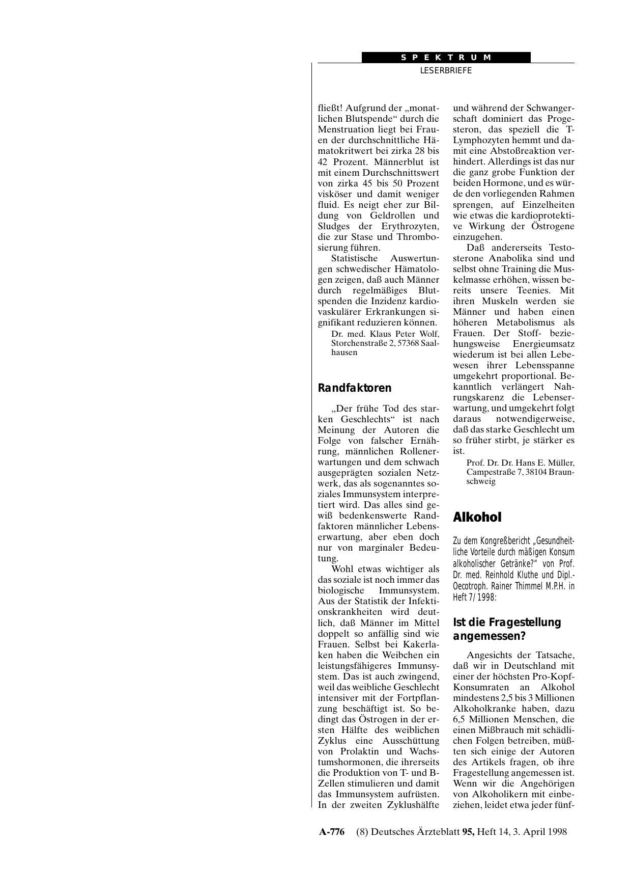 Vorschauseite 1: Lebenserwartung: Randfaktoren