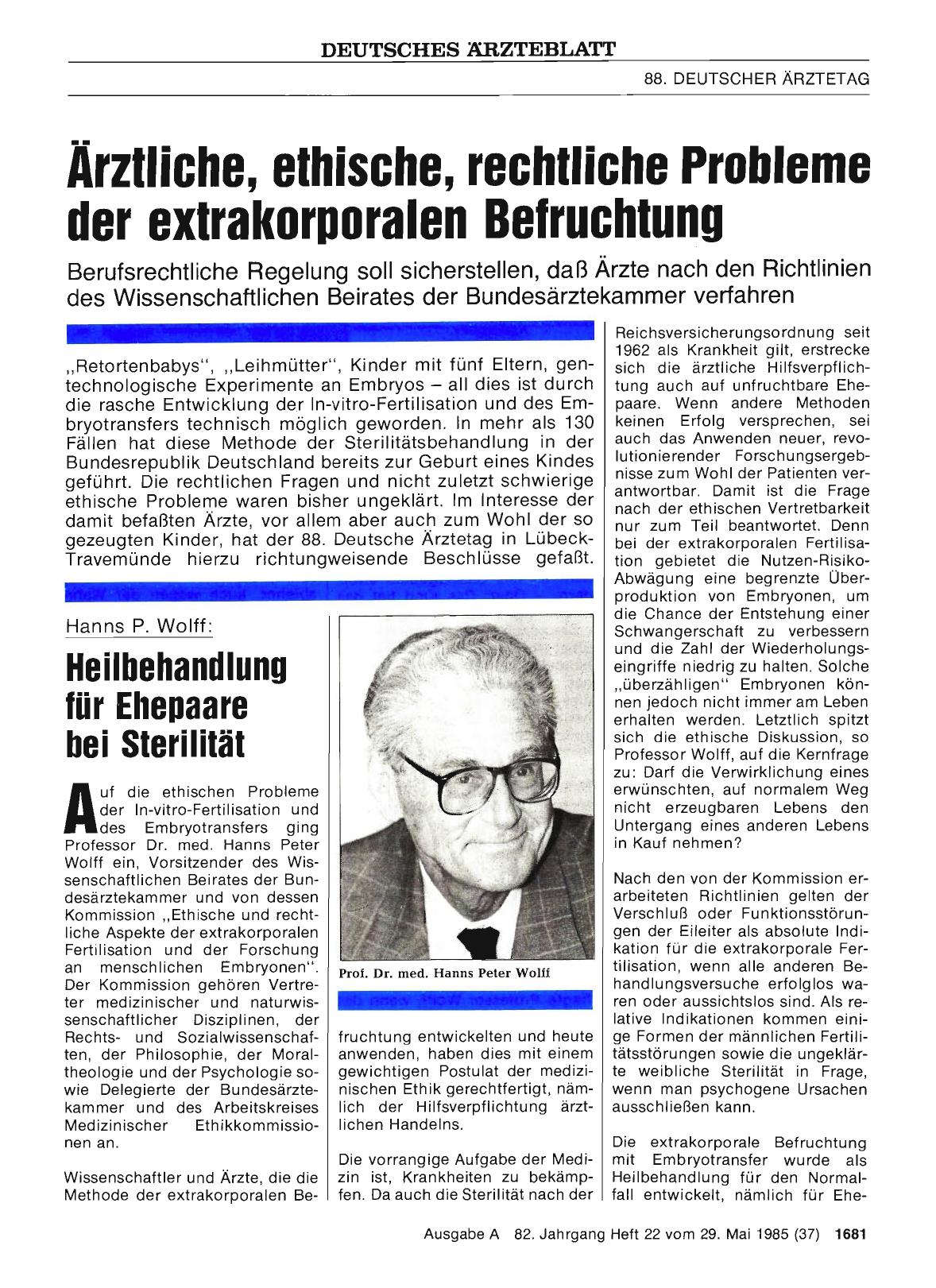 Vorschauseite 1: Hanns P. Wolff: Heilbehandlung für Ehepaare bei Sterilität