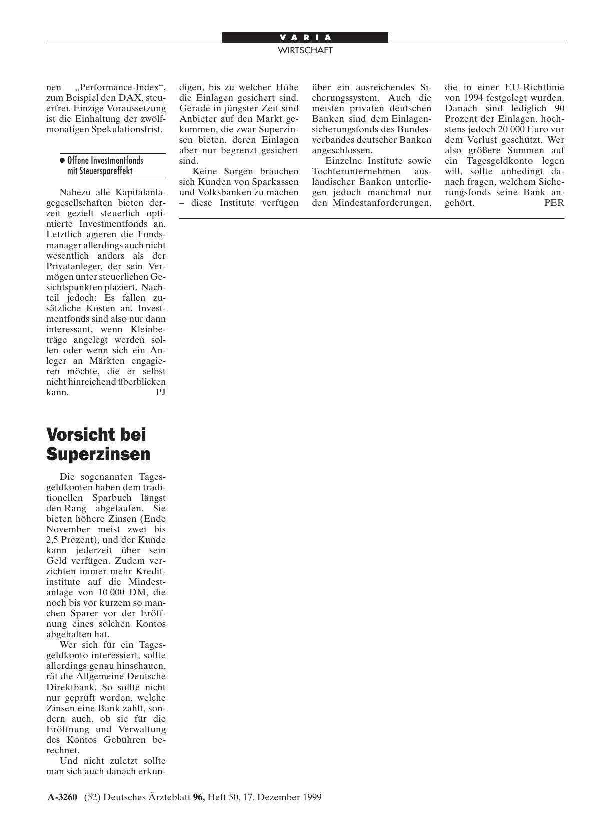 Vorschauseite 1: Vorsicht bei Superzinsen