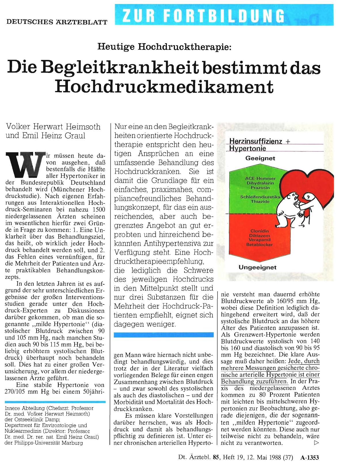 Vorschauseite 1: Die Begleitkrankheit bestimmt das Hochdruckmedikament