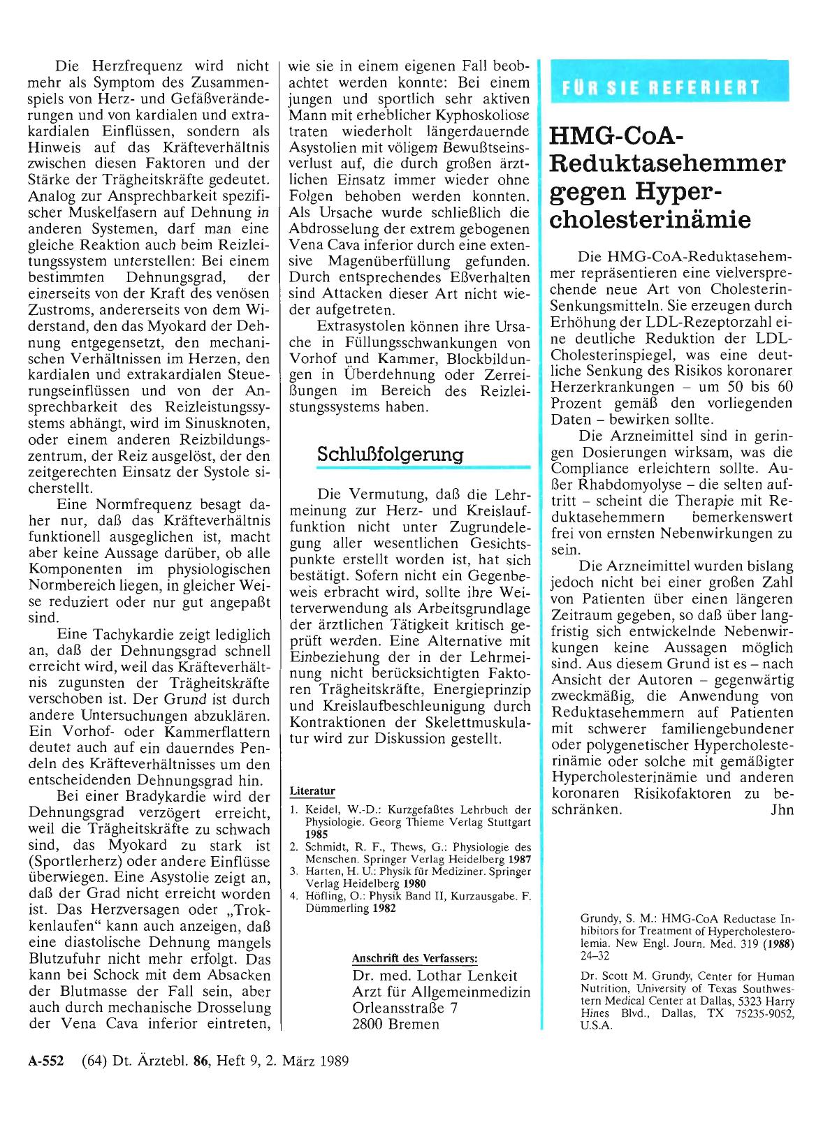 Vorschauseite 1: HMG-CoA-Reduktasehemmer gegen Hypercholesterinämie