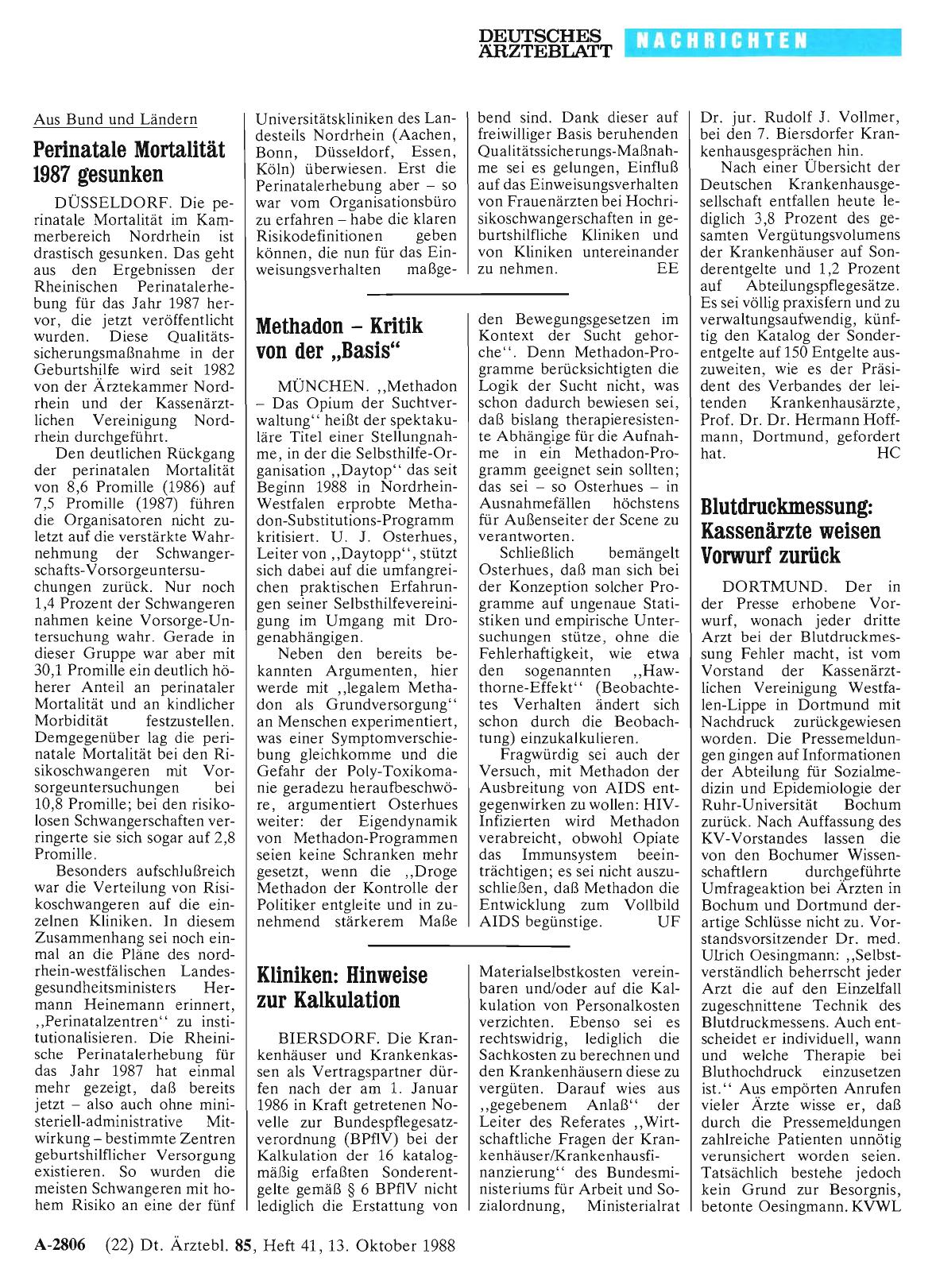 Vorschauseite 1: Kliniken: Hinweise zur Kalkulation