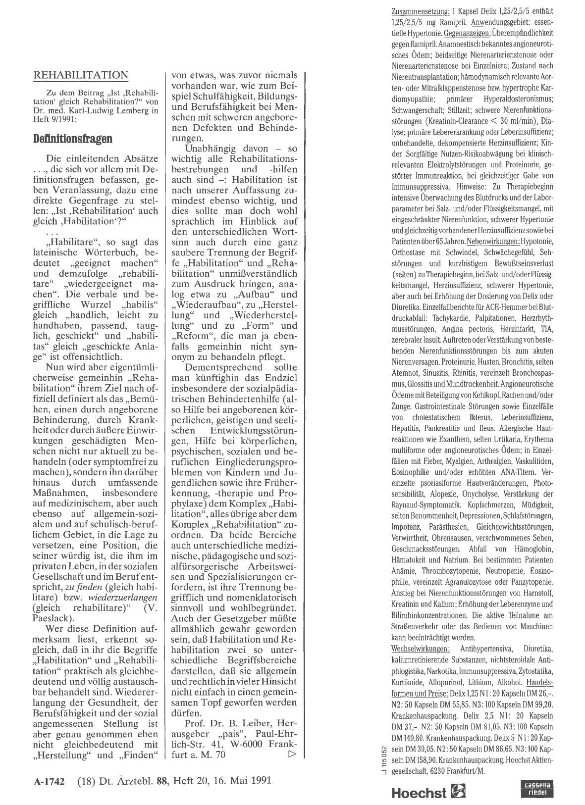 Vorschauseite 1: REHABILITATION: Definitionsfragen