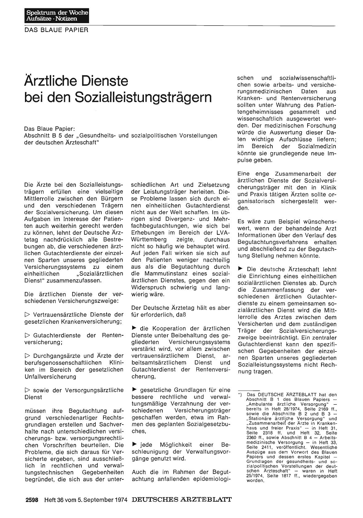 Vorschauseite 1: Ärztliche Dienste bei den Sozialleistungsträgern