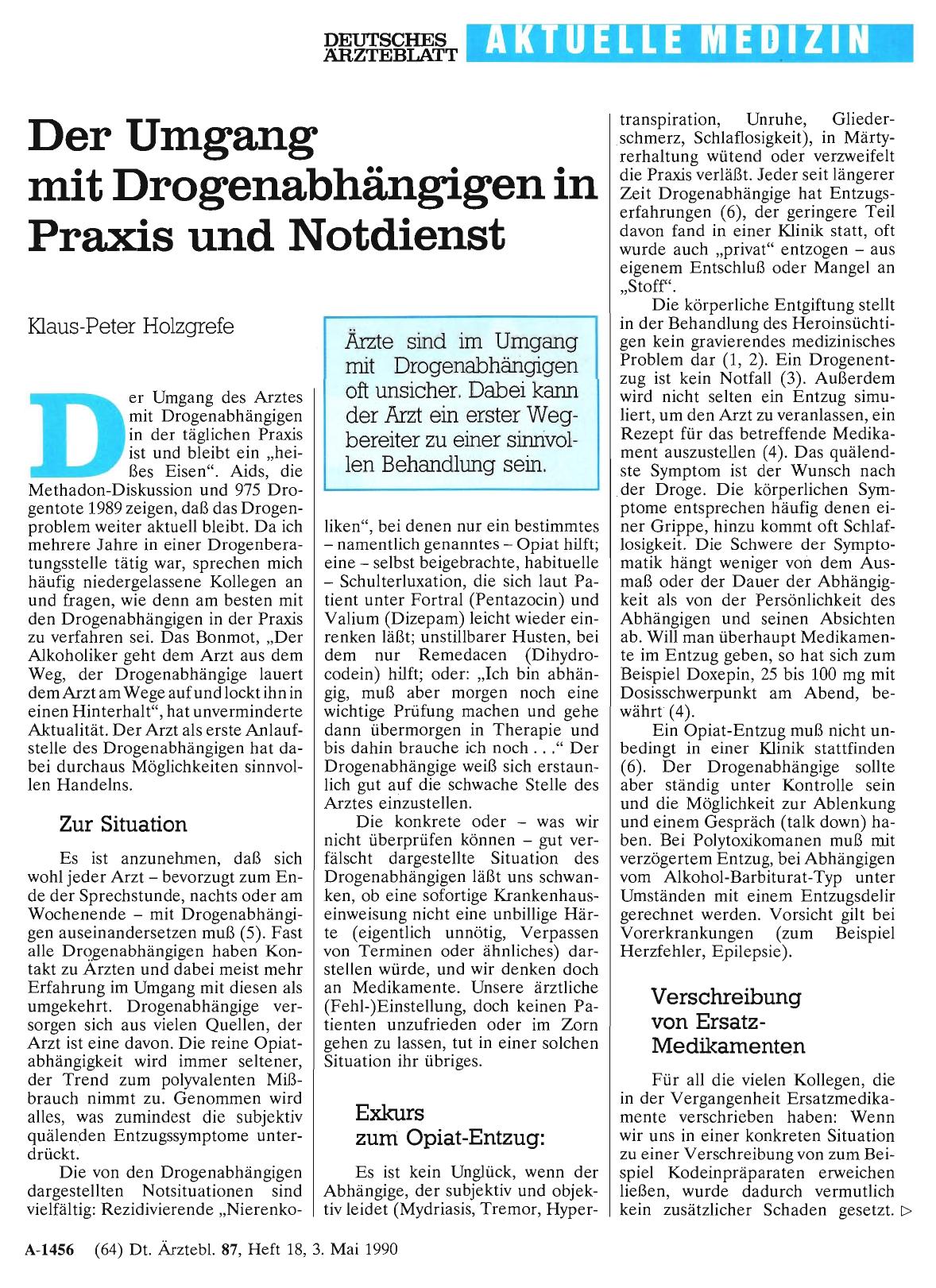 Vorschauseite 1: Der Umgang mit Drogenabhängigen in Praxis und Notdienst