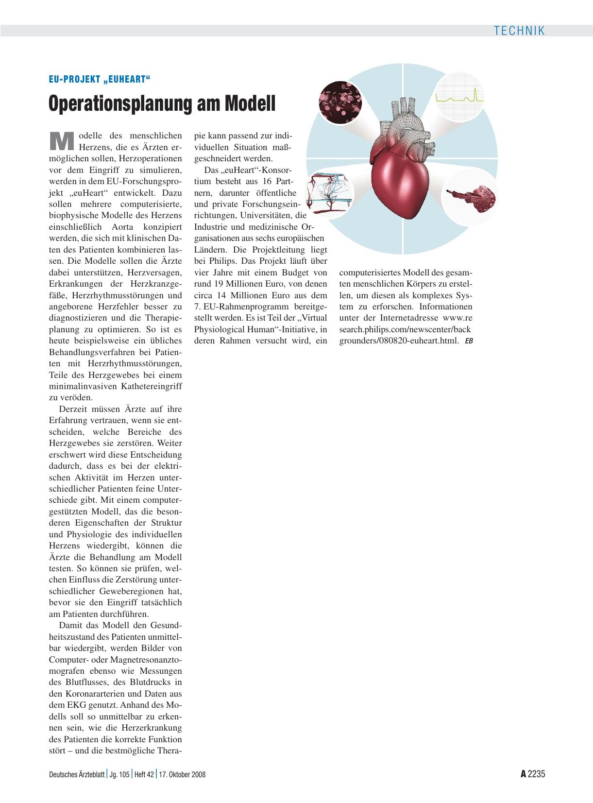 Vorschauseite 1: EU-Projekt „euHeart“: Operationsplanung am Modell